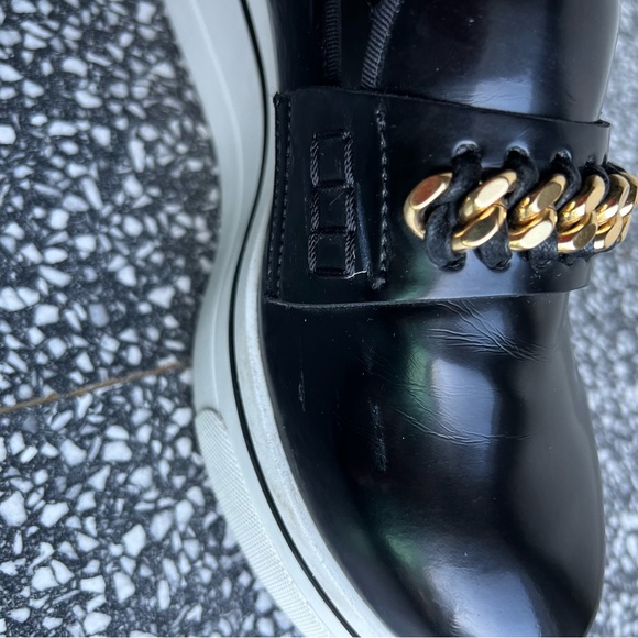 Stella McCartney Black and Gold Platform Loafers - Picture 7 of 12